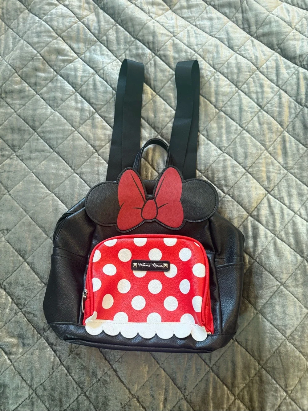 Disney Black and Red Minnie Mouse Polka Dot Kids Backpack